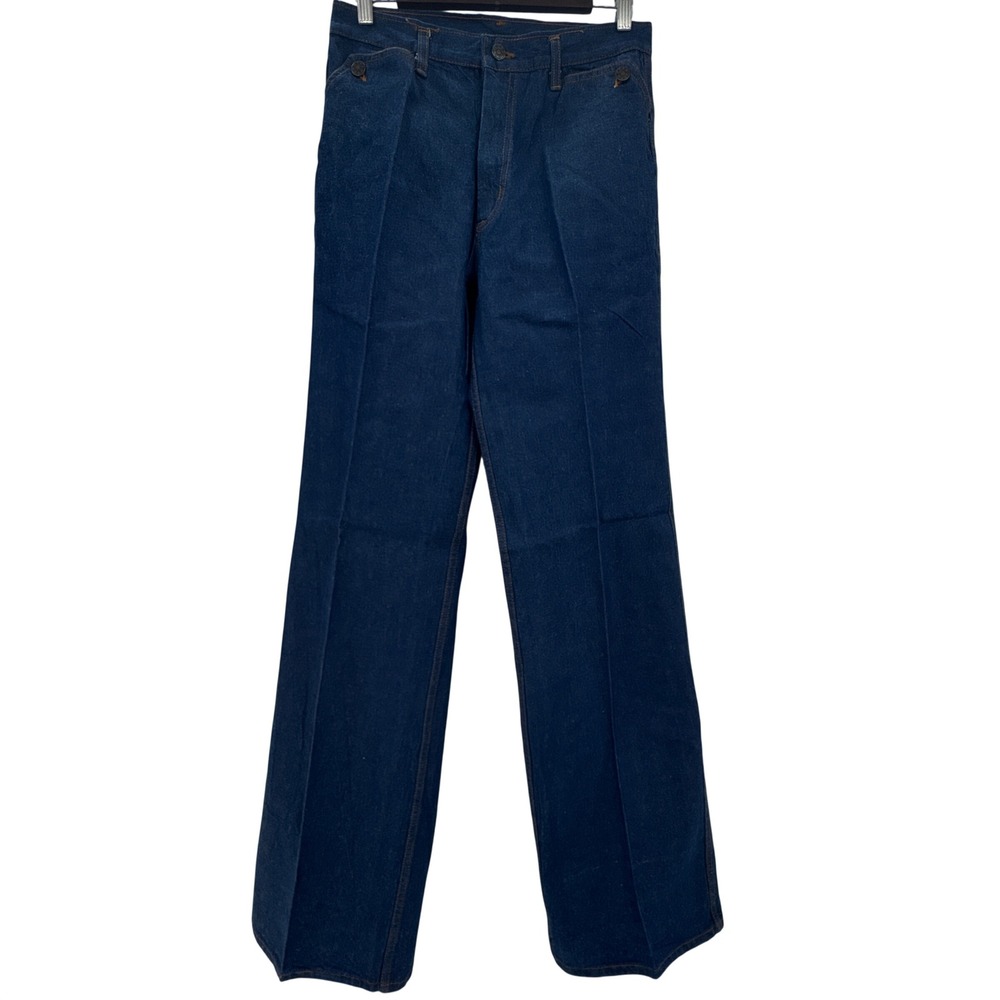 Jacques Moret Vintage High Waisted Wide Leg Denim Jeans Indigo Blue 13/30x36